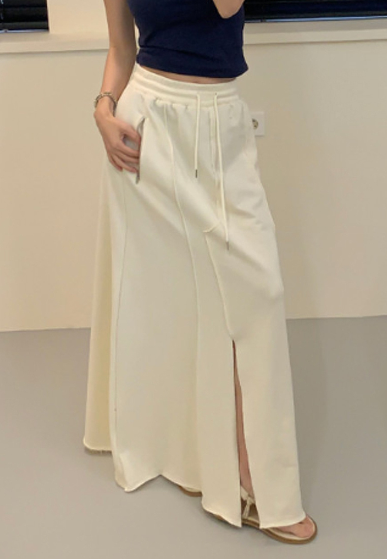 New Korean style elastic waist long skirt CA25042930BK