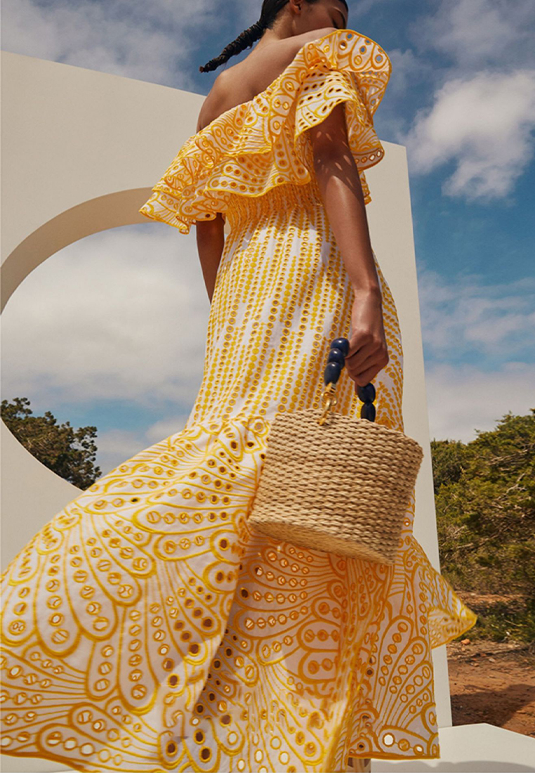 2024 temperament long skirt new double layered hollow out dress CA24032630YE