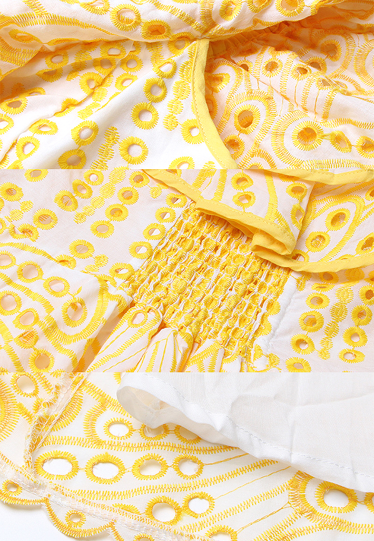 2024 temperament long skirt new double layered hollow out dress CA24032630YE