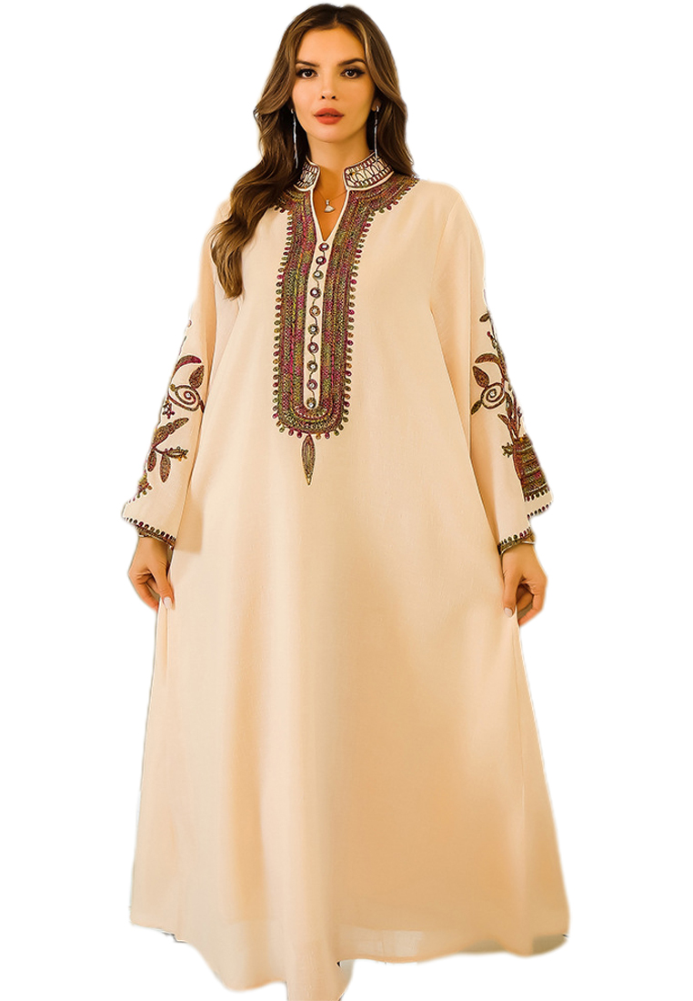 2024 Retro Rope Embroidered Robe Dress CA24090330BL