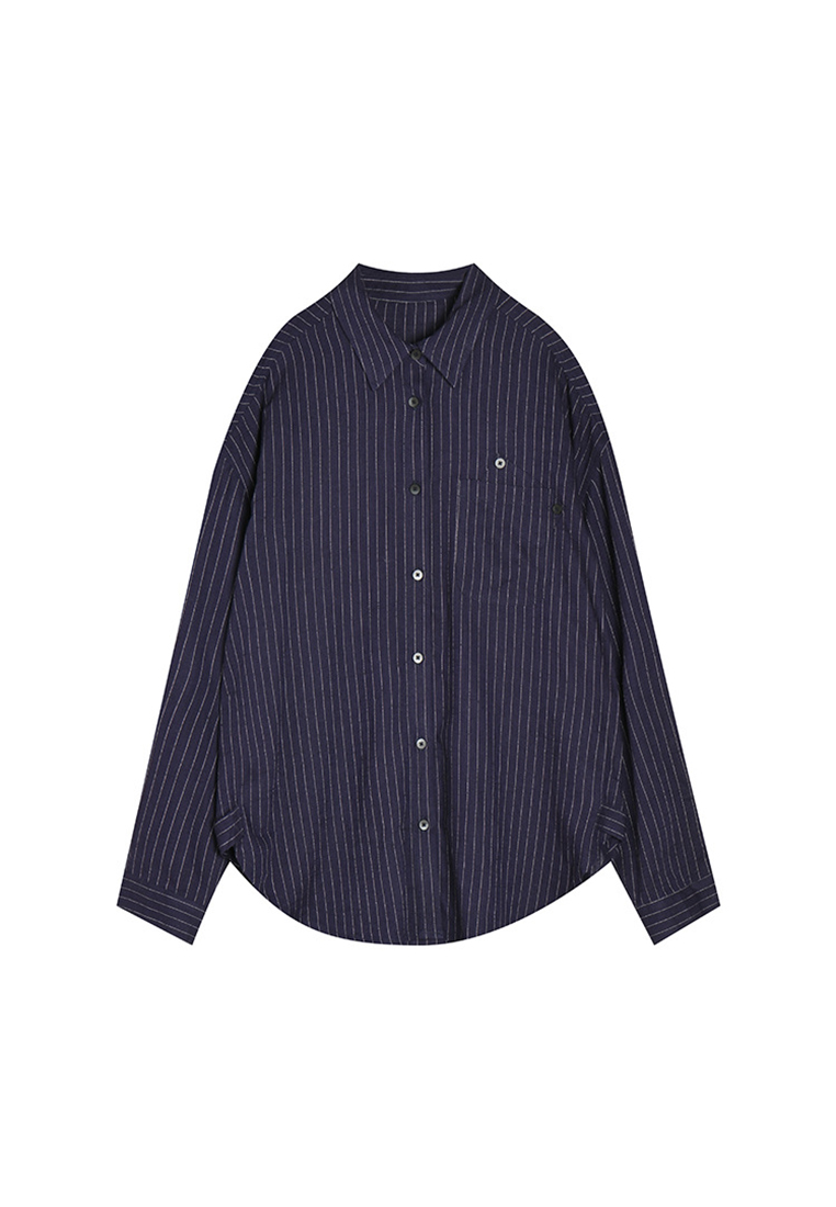 Striped lapel style Coats CA24091130BL