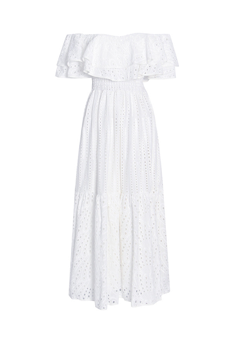 2024 temperament long skirt new double layered hollow out dress CA24032630YE