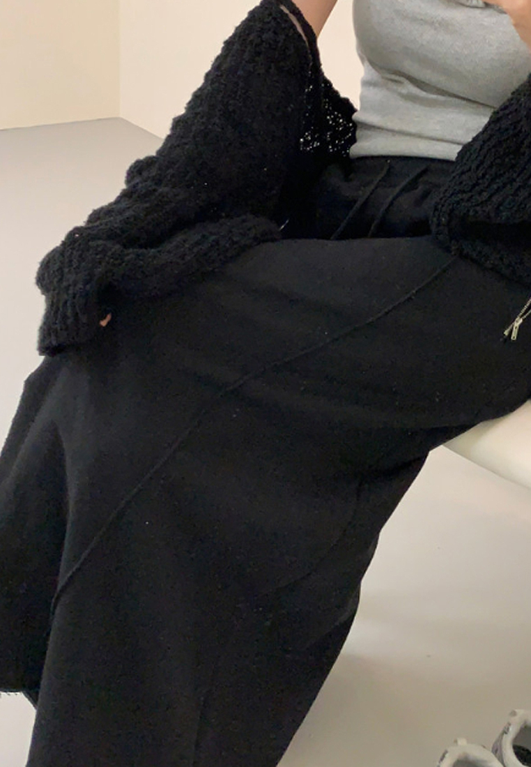 New Korean style elastic waist long skirt CA25042930BK