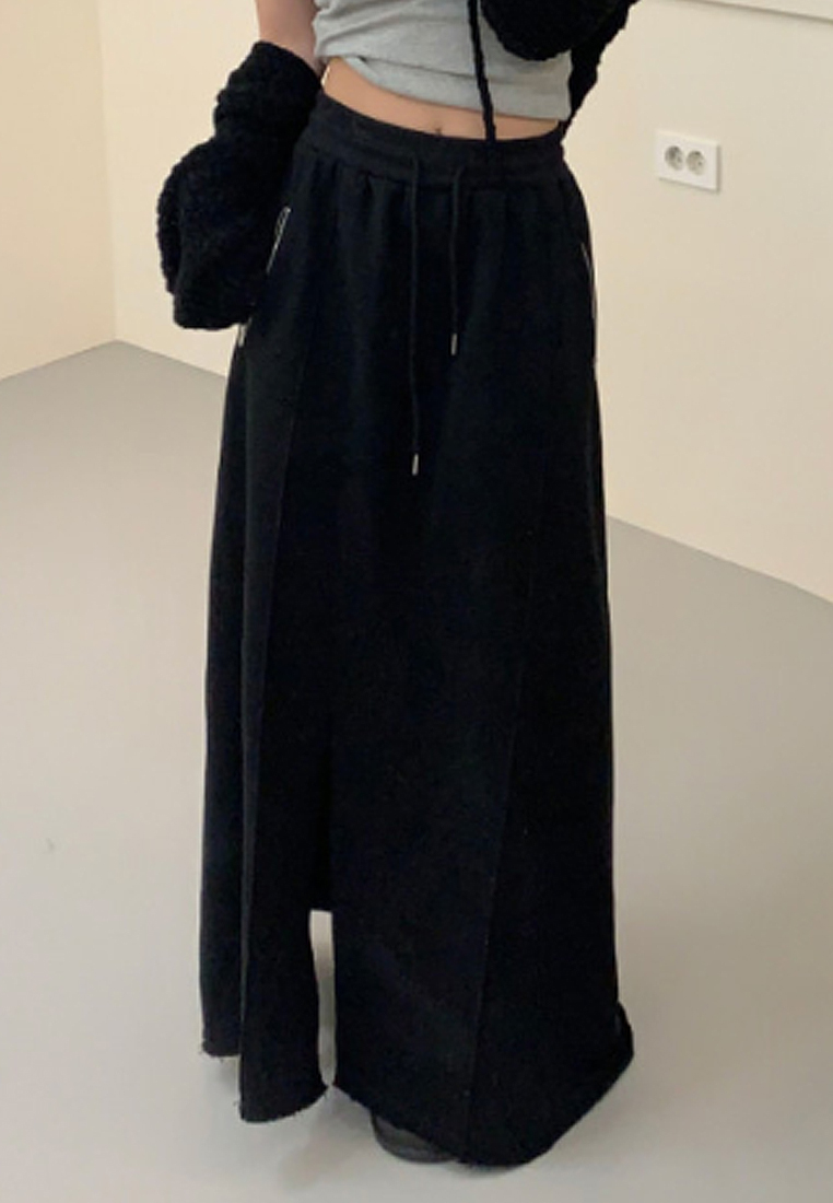 New Korean style elastic waist long skirt CA25042930BK