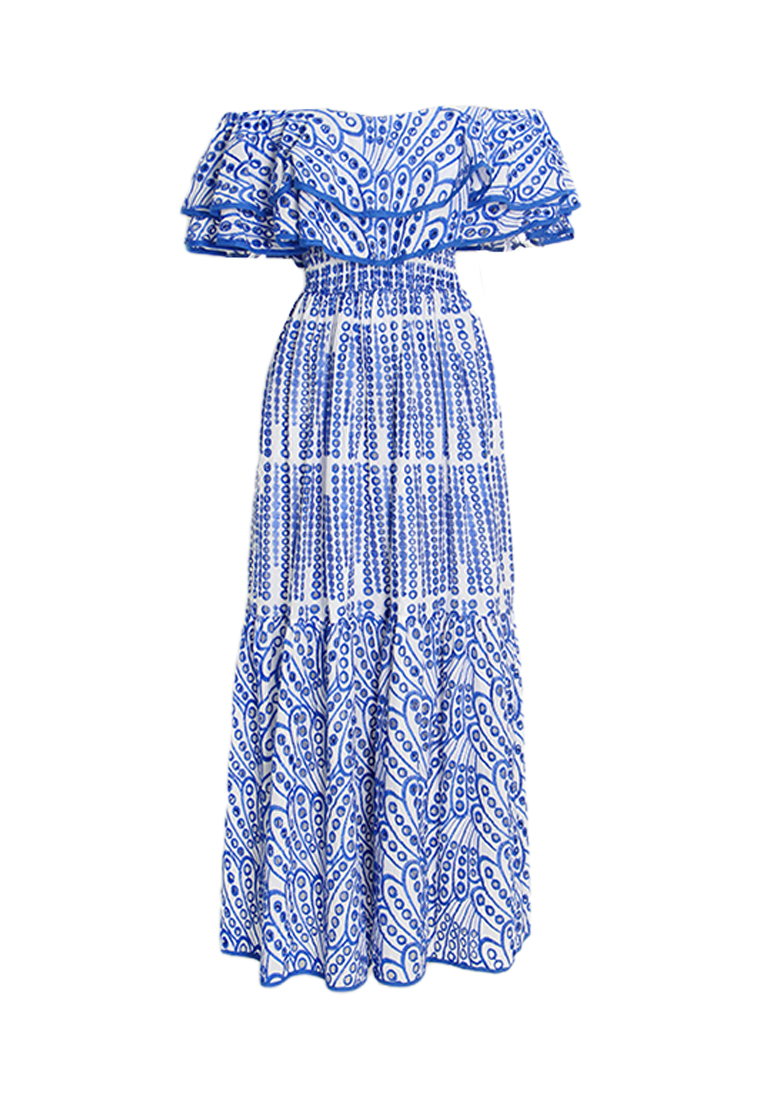 2024 temperament long skirt new double layered hollow out dress CA24032630YE