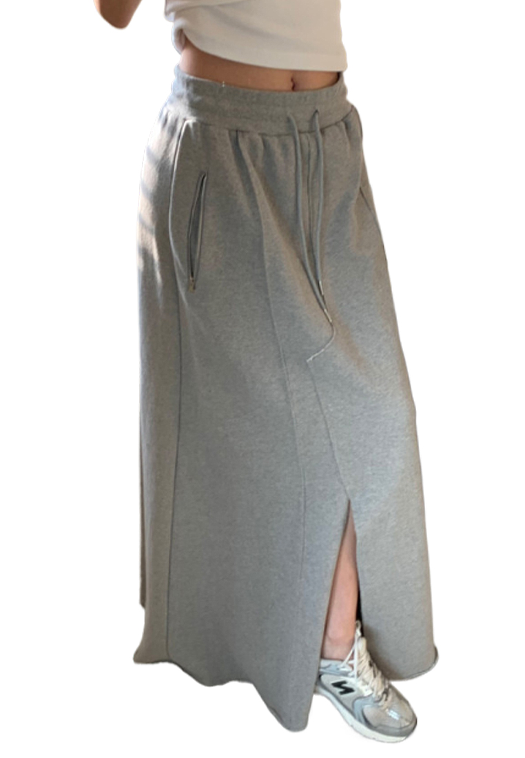 New Korean style elastic waist long skirt CA25042930BK