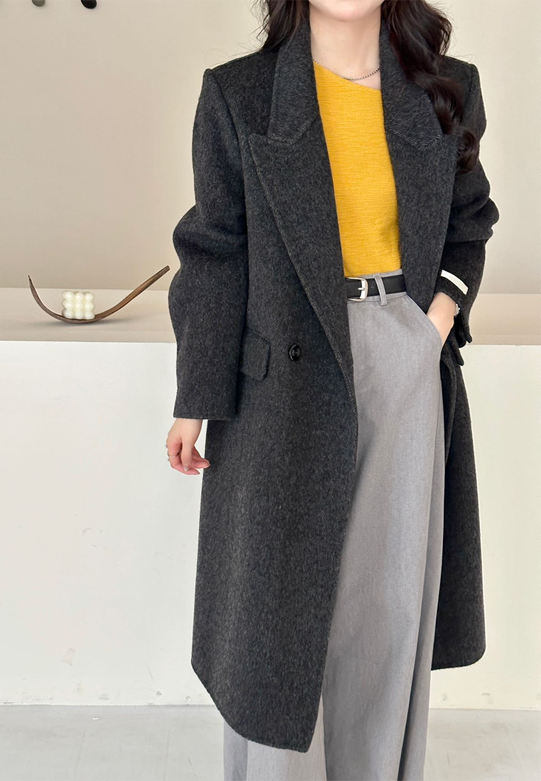 New Korean style double-sided wool coat for commuting CA25102431GY