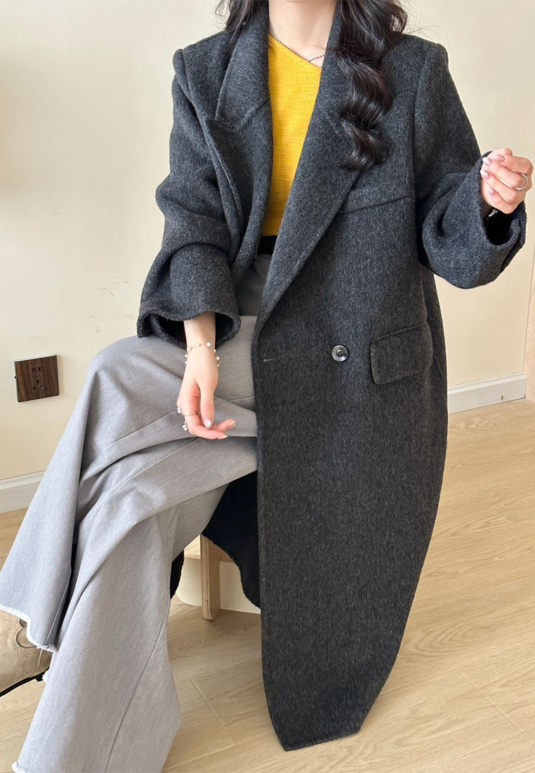 New Korean style double-sided wool coat for commuting CA25102431GY