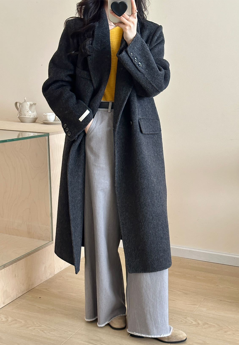 New Korean style double-sided wool coat for commuting CA25102431GY