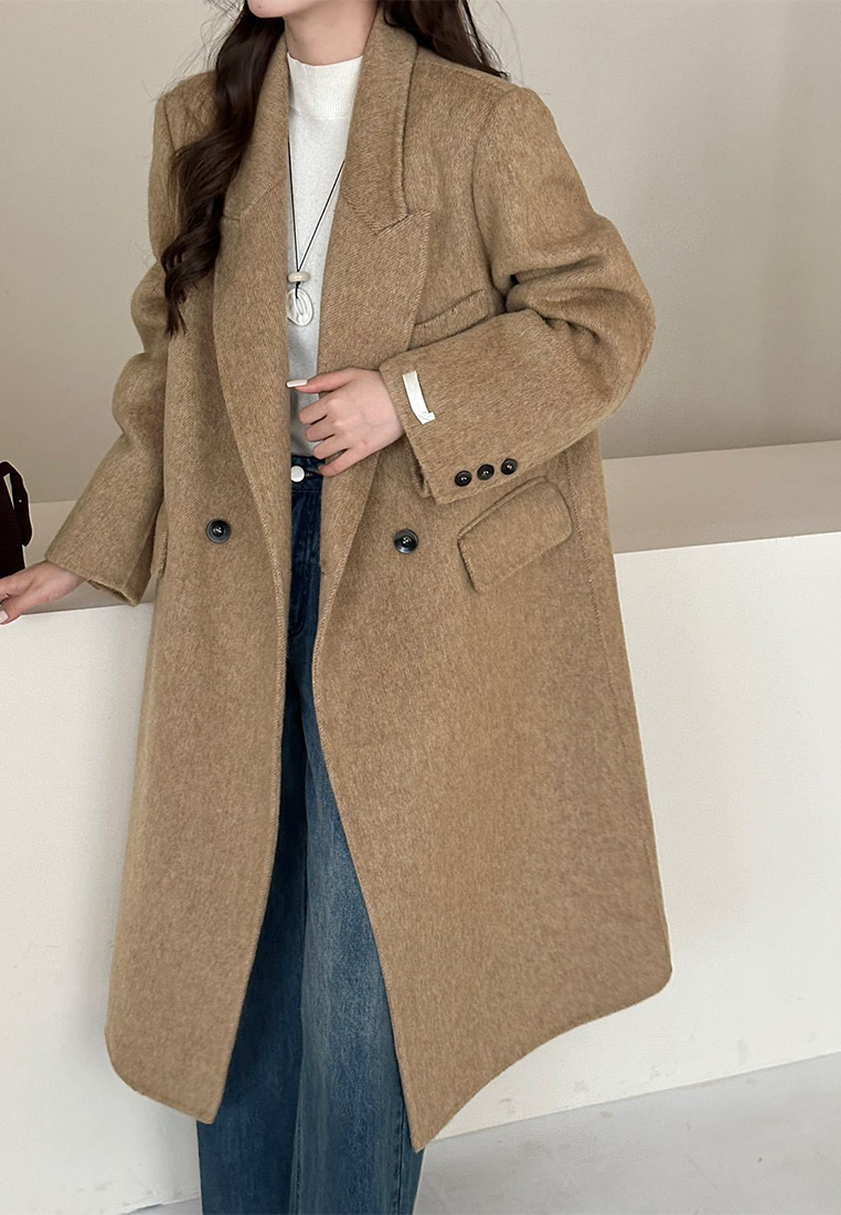 New Korean style double-sided wool coat for commuting CA25102431GY