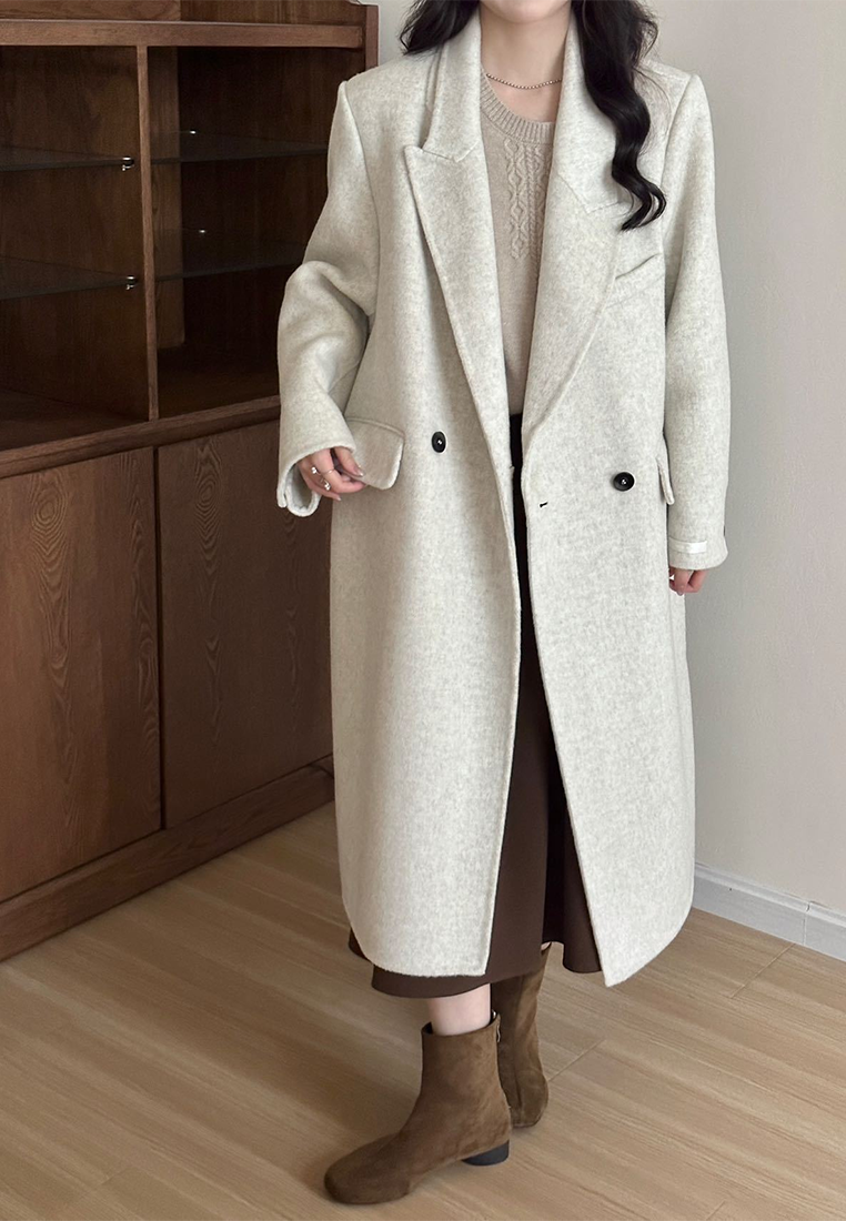 New Korean style double-sided wool coat for commuting CA25102431GY