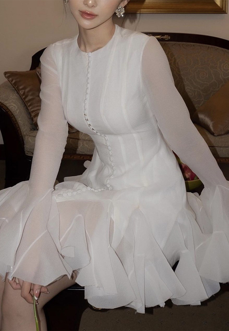 New French Bell Sleeve A-Line Fairy Dress CA25092531W