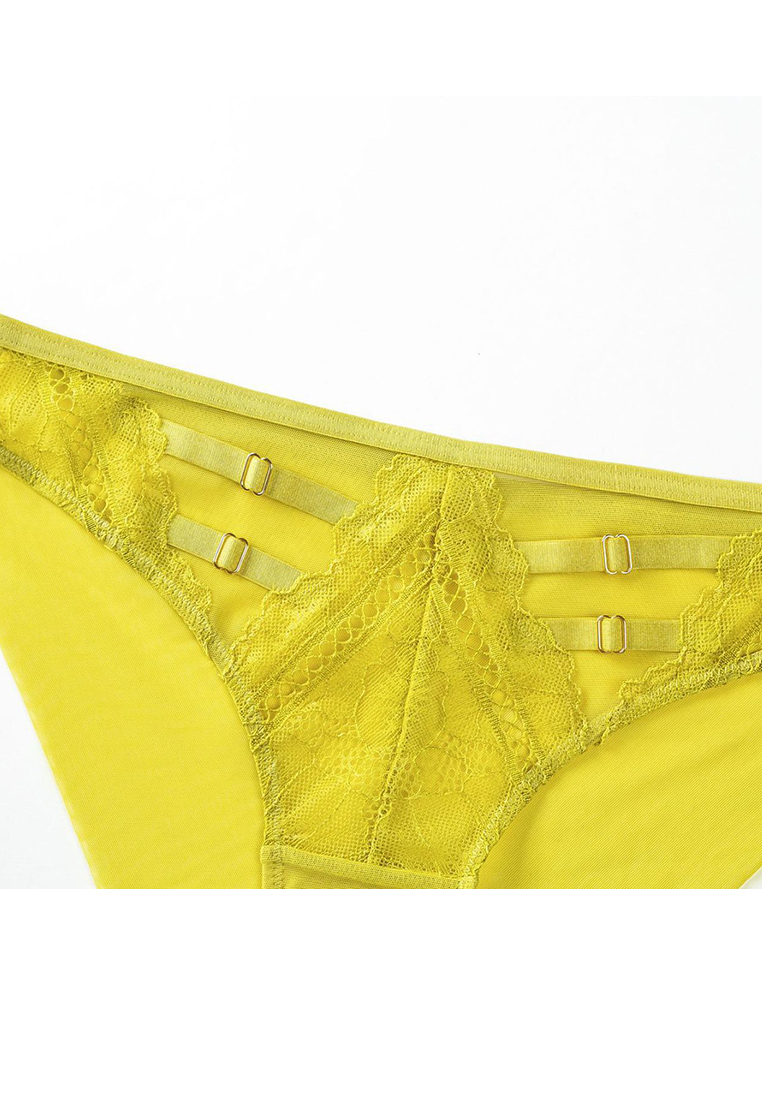 New Hollow Breathable Solid Color Push-Up Strappy Lace Sexy Bra Set CA23050431BK