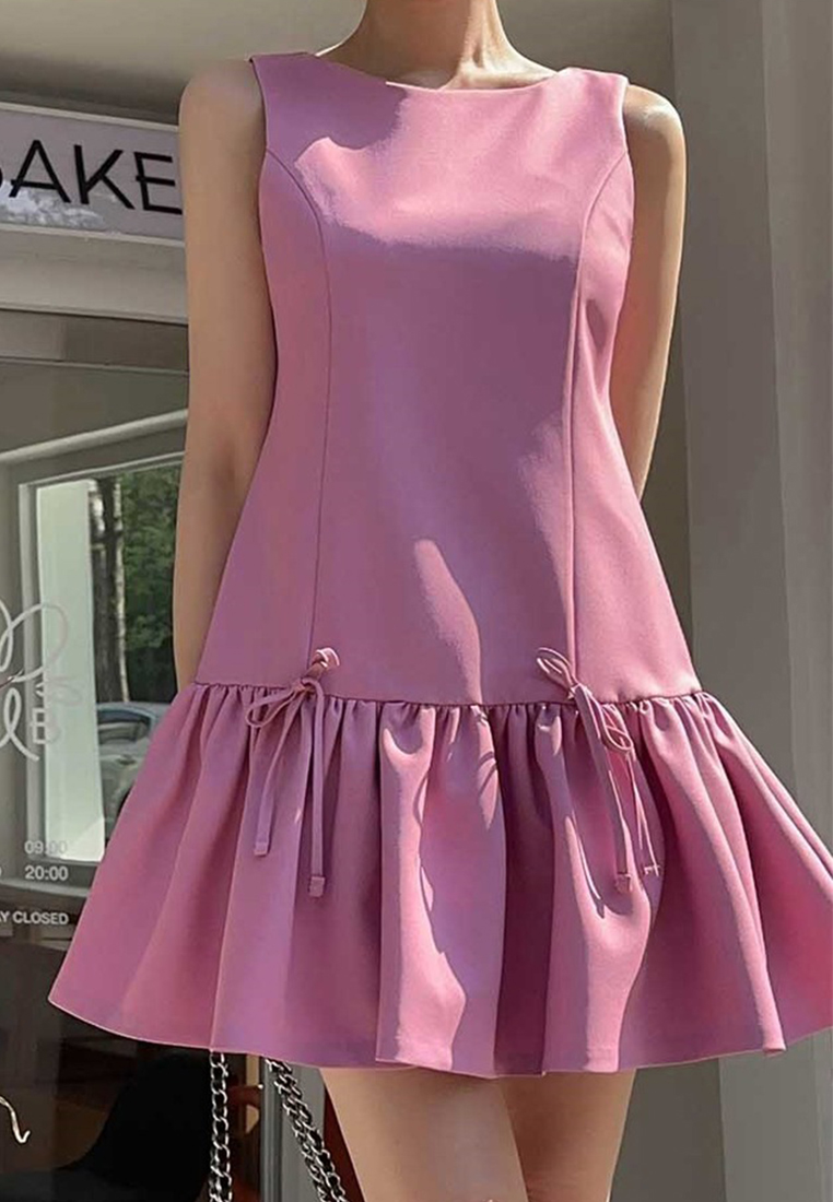 French style round neck sleeveless dress CA25060331PI