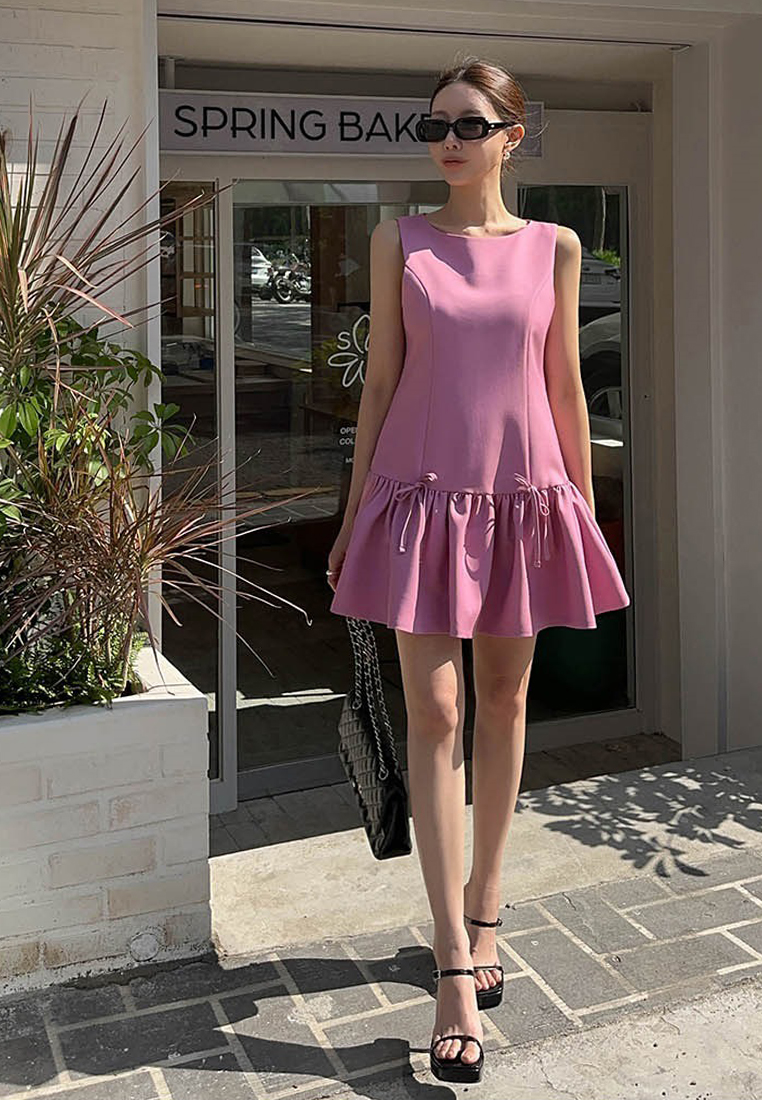 French style round neck sleeveless dress CA25060331PI