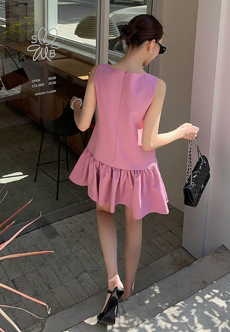 French style round neck sleeveless dress CA25060331PI