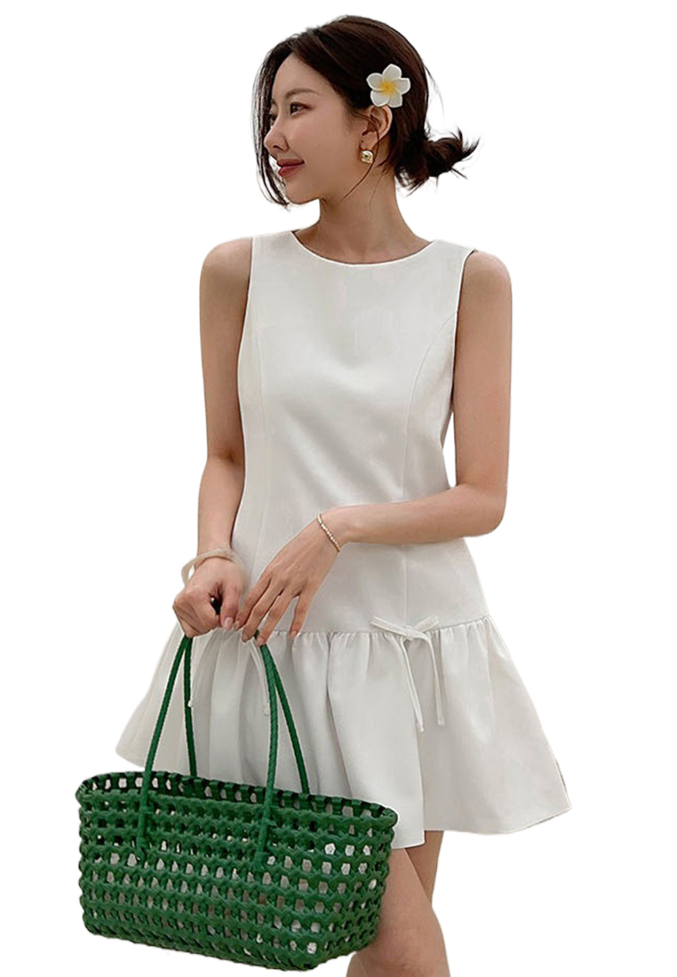 French style round neck sleeveless dress CA25060331PI