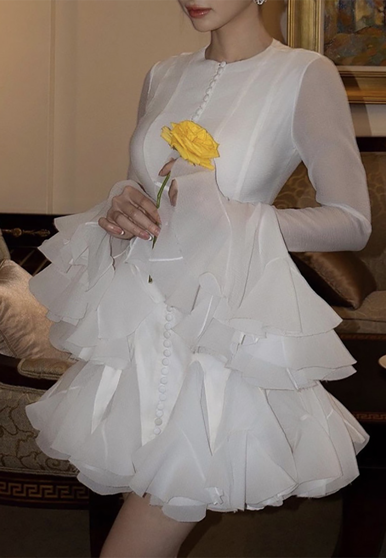 New French Bell Sleeve A-Line Fairy Dress CA25092531W