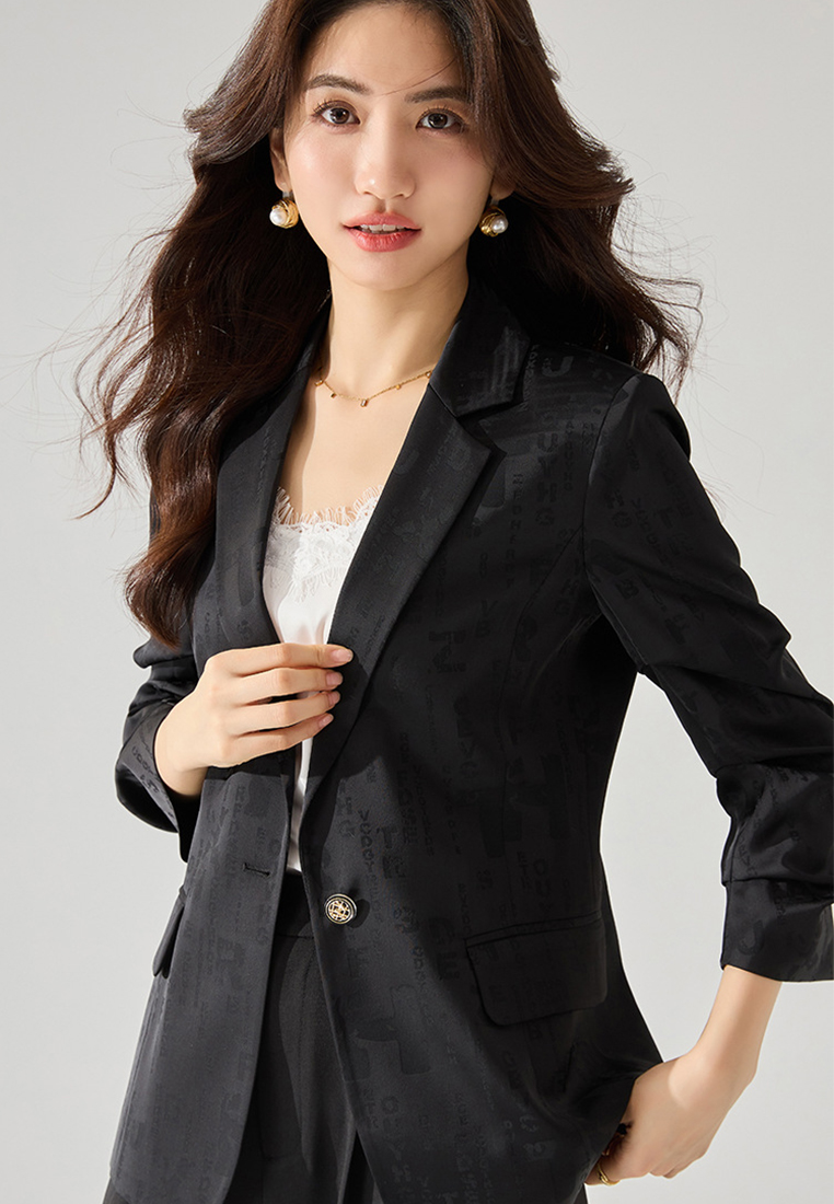New solid color satin fashion Blazer CA24091131W