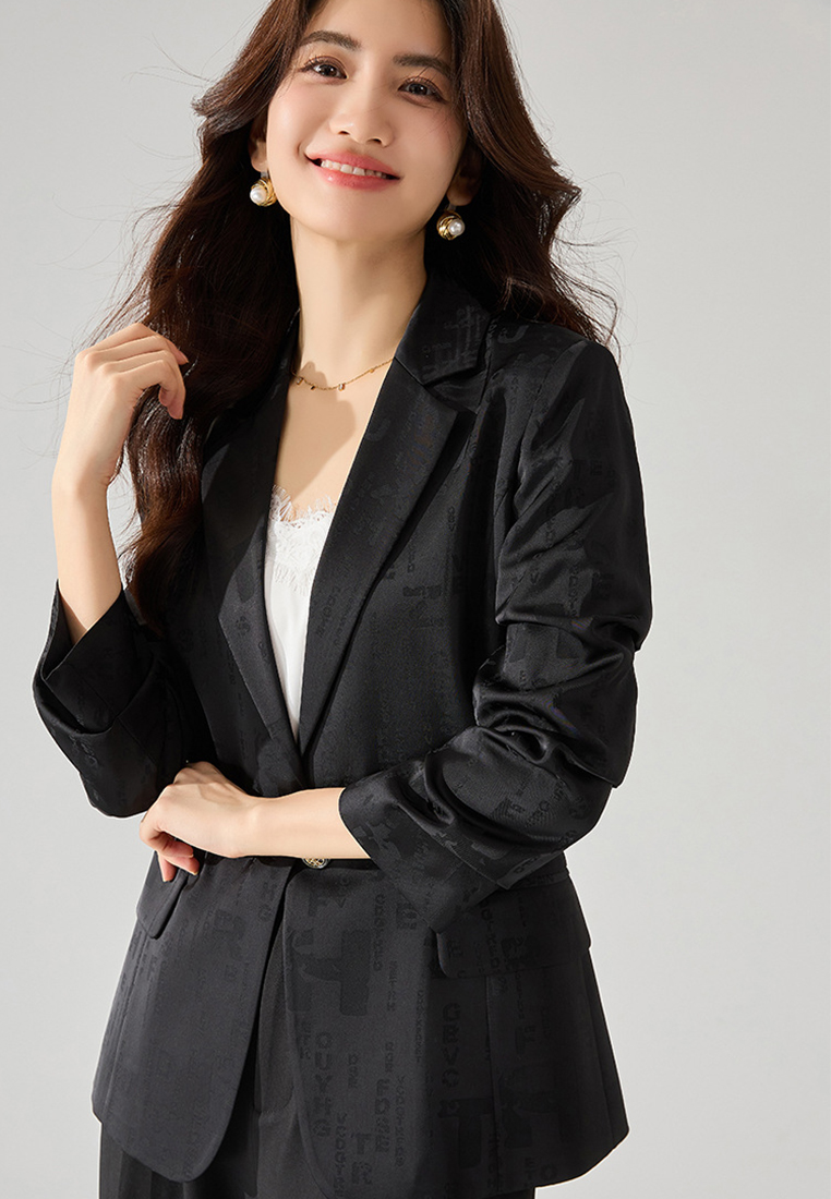 New solid color satin fashion Blazer CA24091131W