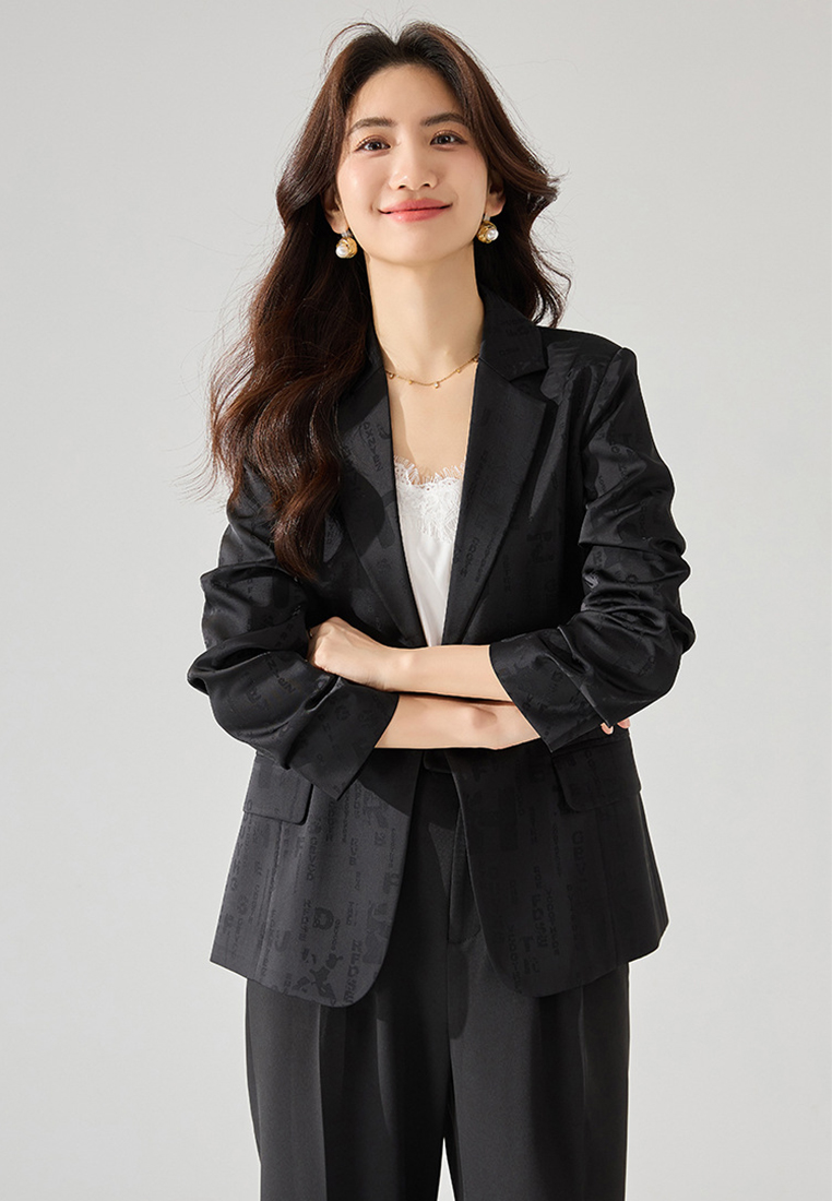 New solid color satin fashion Blazer CA24091131W