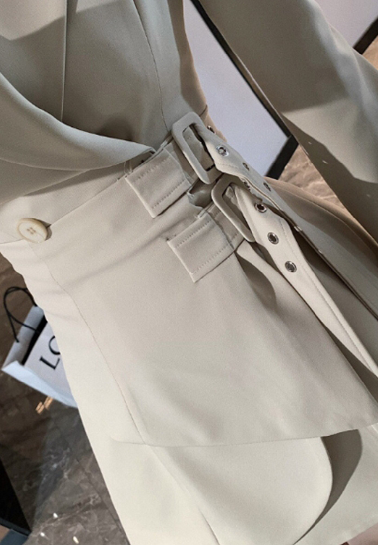 Korean style waist cinching dress CA24111231BK