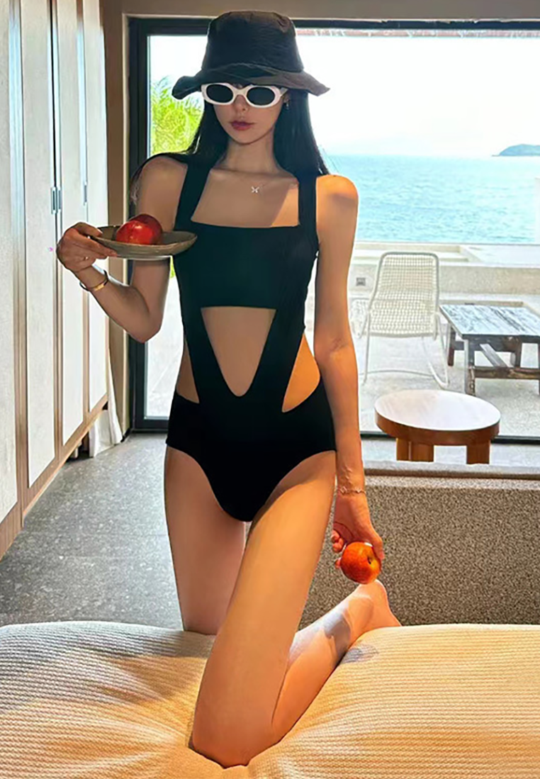 Korean new one-piece sexy pure desire style swimsuit CA25052332BK