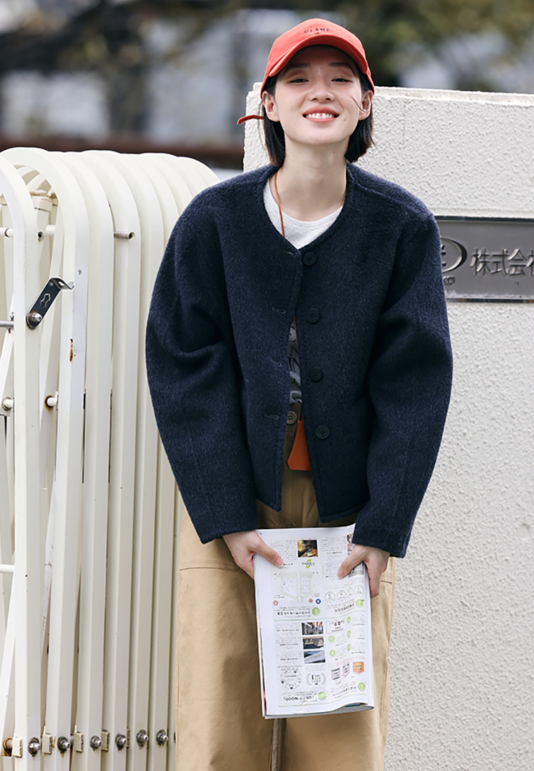 Early Autumn New Chanel-Style Loose-Fitting Crew Neck Wool Coat CA25102432YE