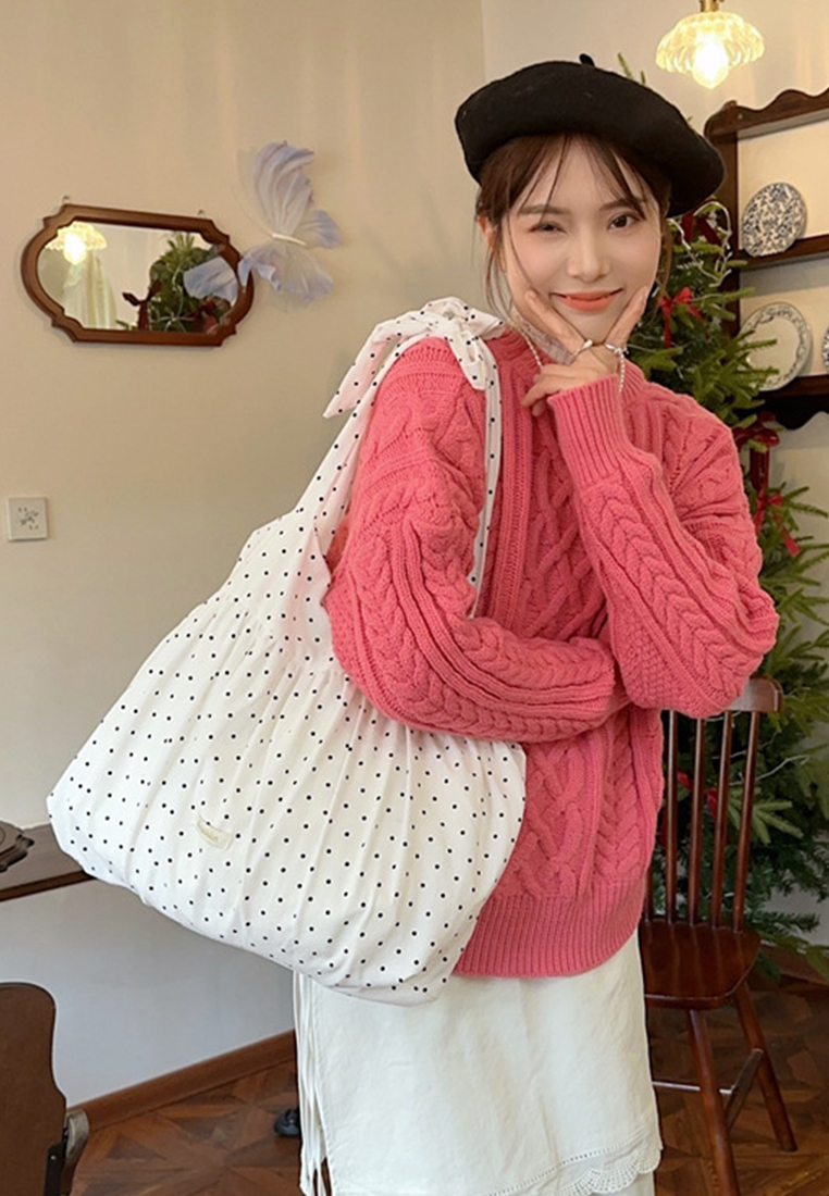 Korean style large capacity lace-up shoulder bag CA25061732W