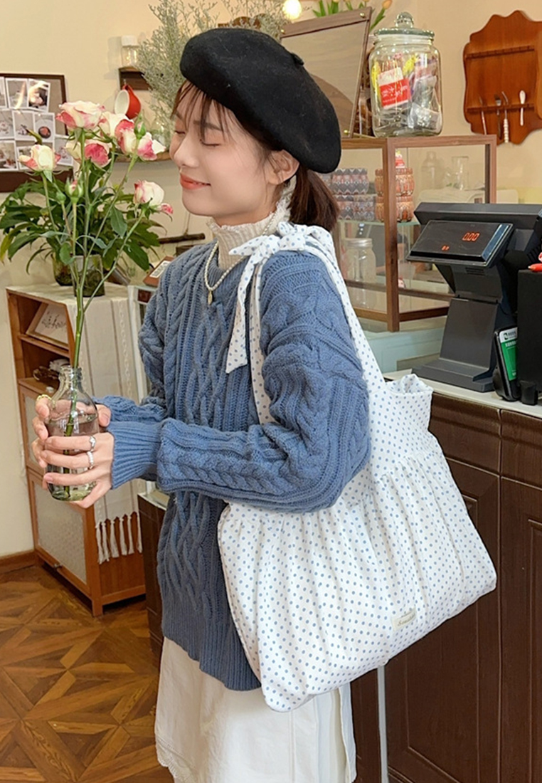 Korean style large capacity lace-up shoulder bag CA25061732W