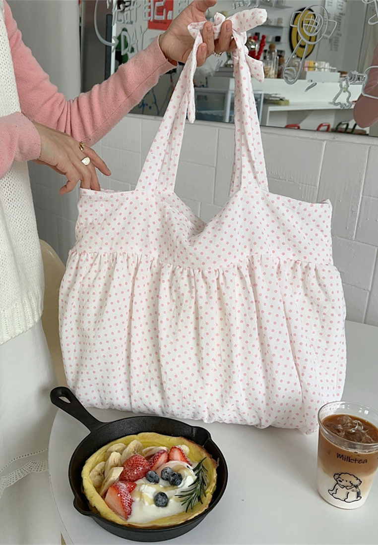 Korean style large capacity lace-up shoulder bag CA25061732W