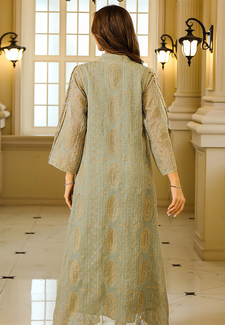 2024 Muslim robe sparkling dress CA24090332GR