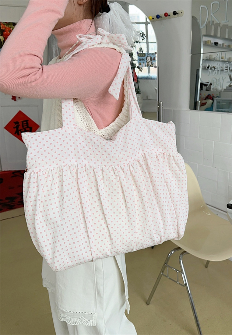 Korean style large capacity lace-up shoulder bag CA25061732W