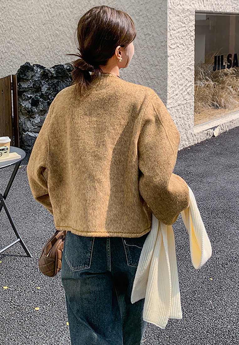 Early Autumn New Chanel-Style Loose-Fitting Crew Neck Wool Coat CA25102432YE