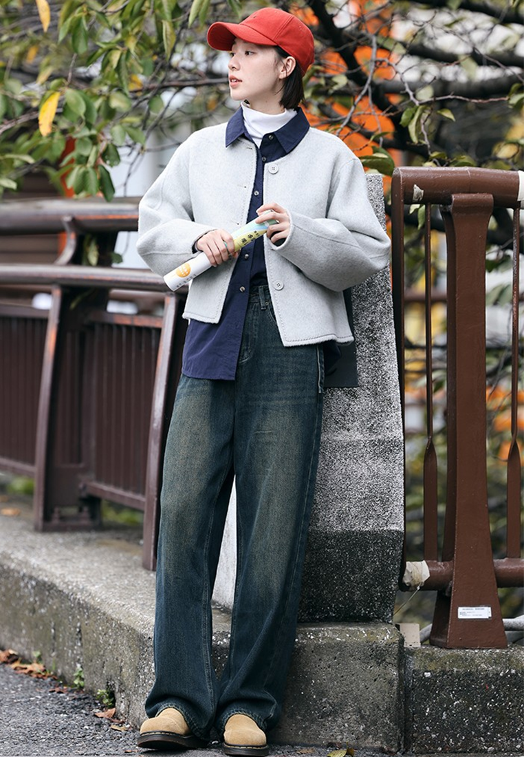 Early Autumn New Chanel-Style Loose-Fitting Crew Neck Wool Coat CA25102432YE