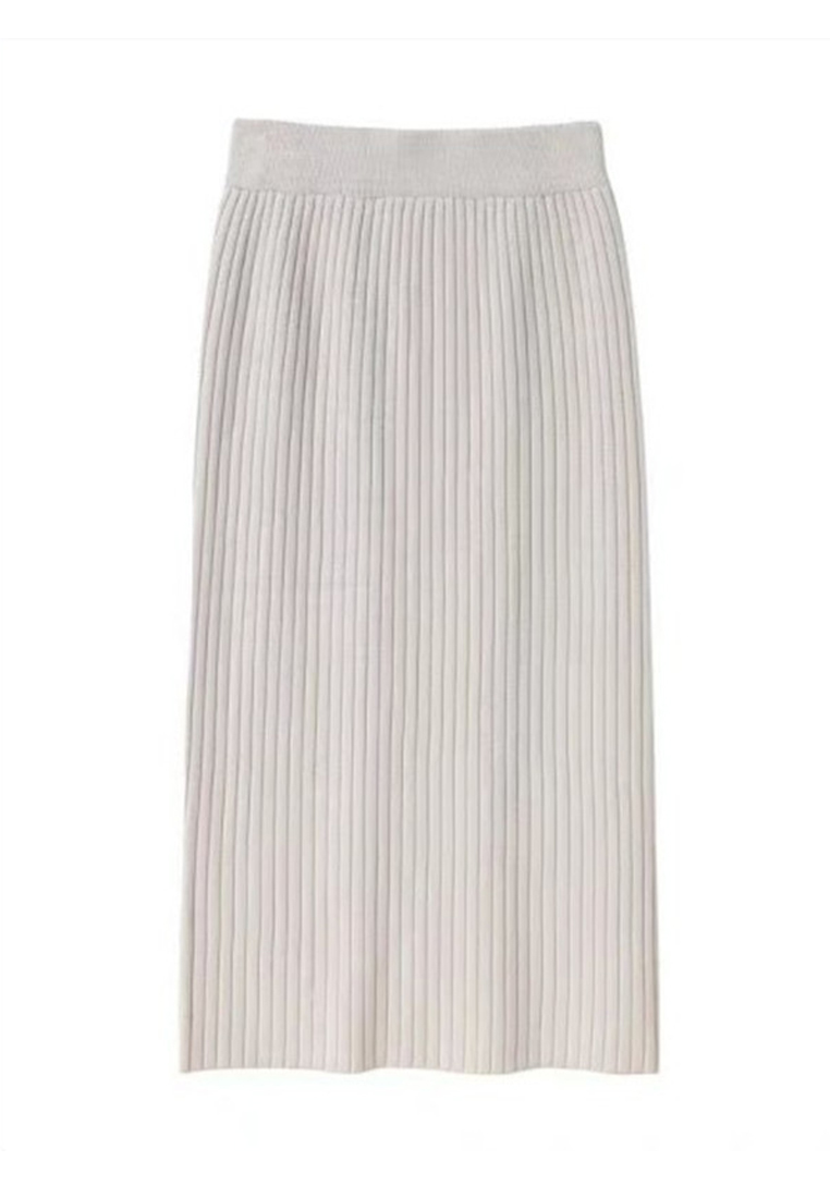 New autumn and winter elastic band high waist straight knitted skirt CA120432BW