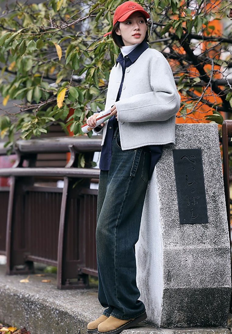 Early Autumn New Chanel-Style Loose-Fitting Crew Neck Wool Coat CA25102432YE