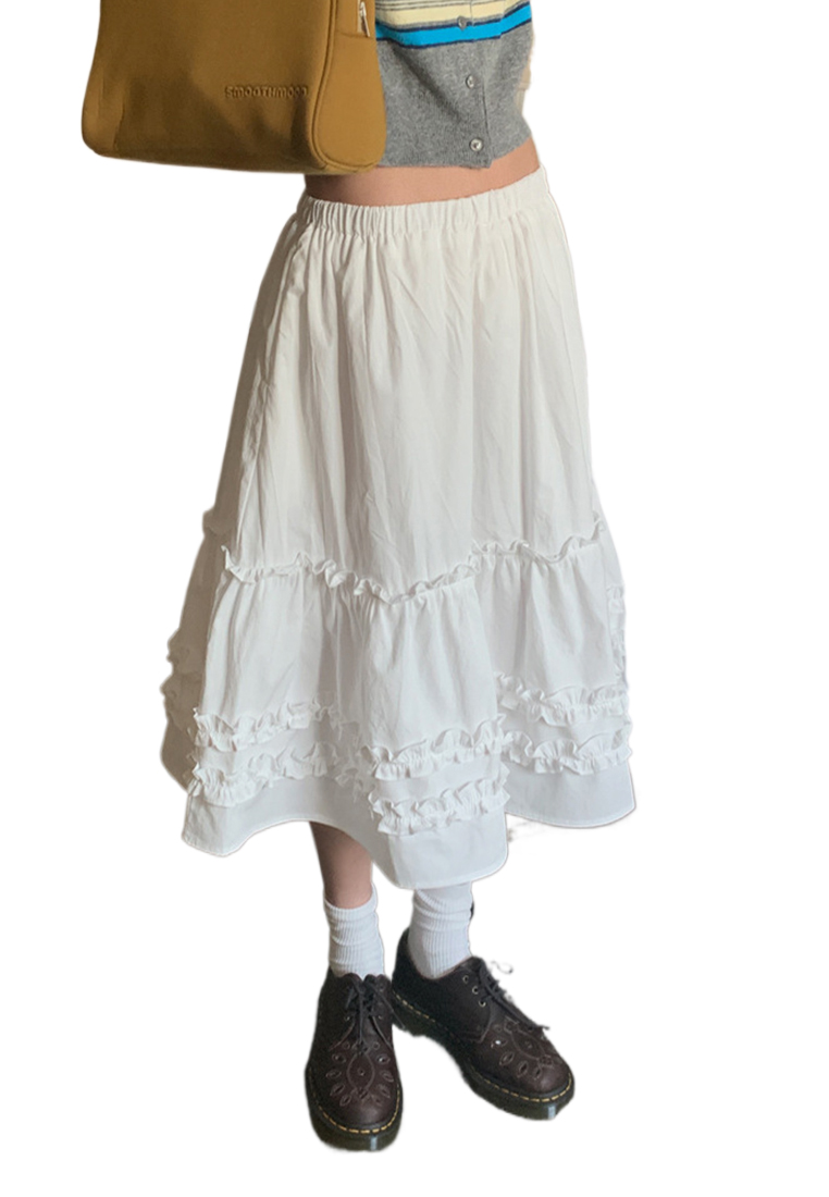 Korean chic spring and summer French elastic waist skirt CA25042933W
