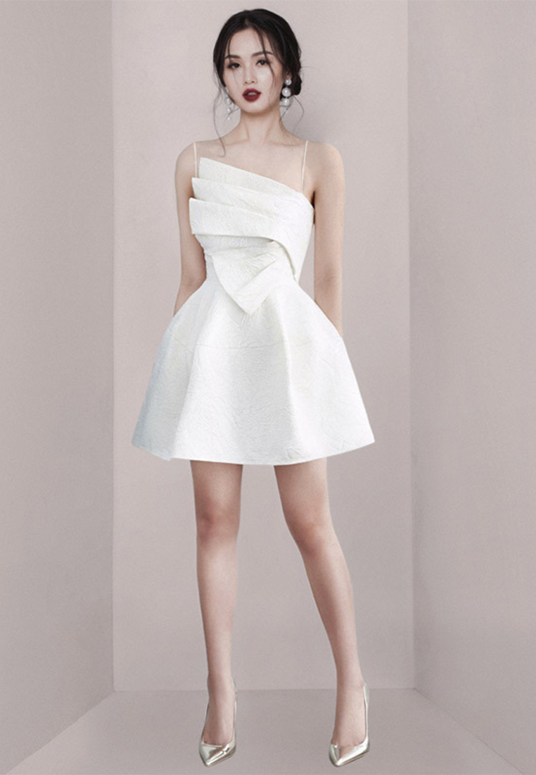 French white slip dress A021933