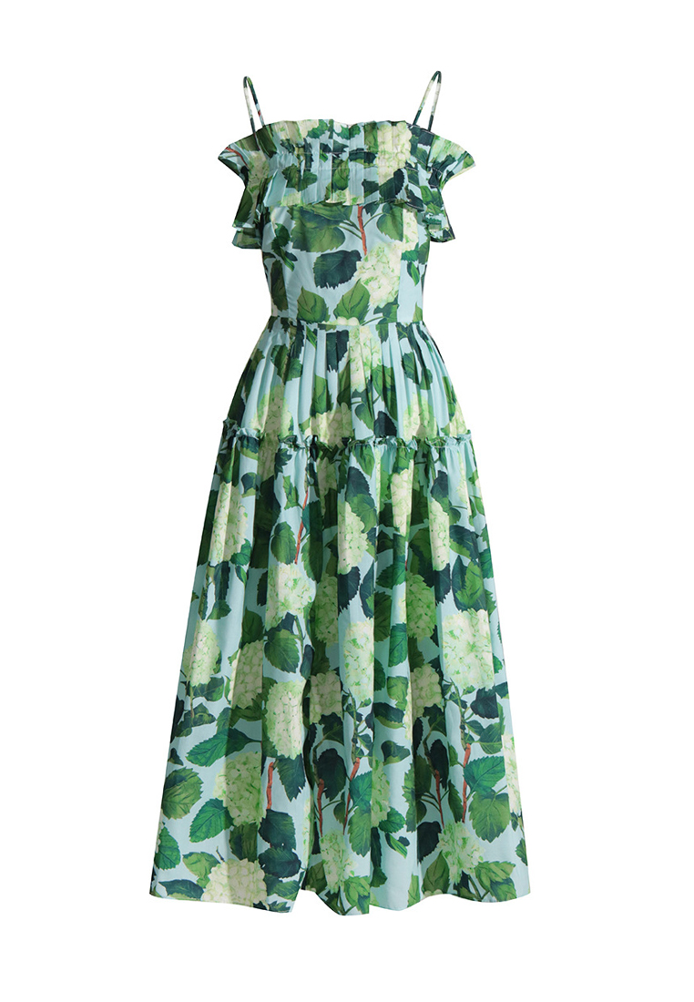 2024 Summer Strap Long Printed Dress CA24032633GR