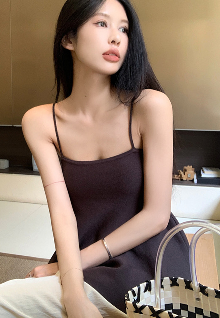 Camisole knitted vest new summer sleeveless top CA24050633BK