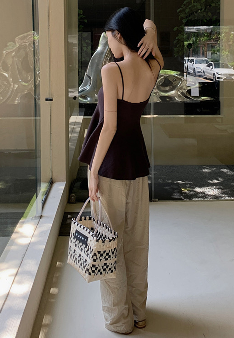 Camisole knitted vest new summer sleeveless top CA24050633BK