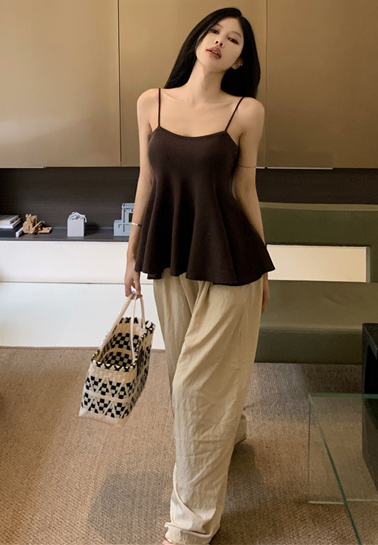 Camisole knitted vest new summer sleeveless top CA24050633BK