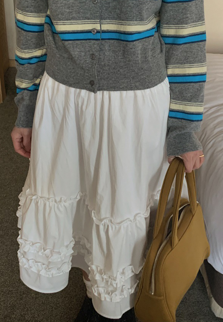 Korean chic spring and summer French elastic waist skirt CA25042933W