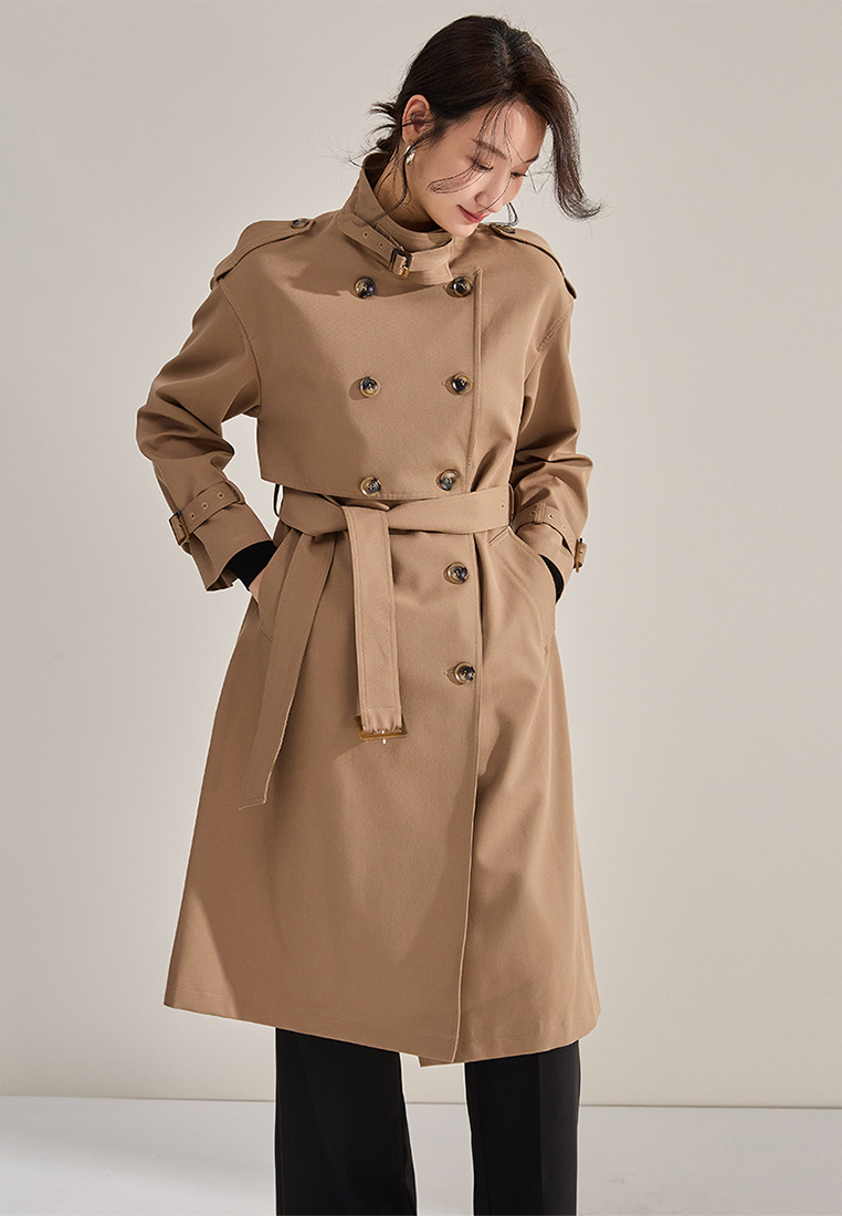 Elegant double breasted long coat CA24091133GY