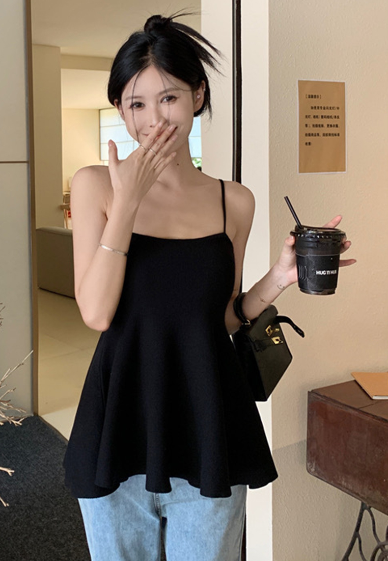 Camisole knitted vest new summer sleeveless top CA24050633BK