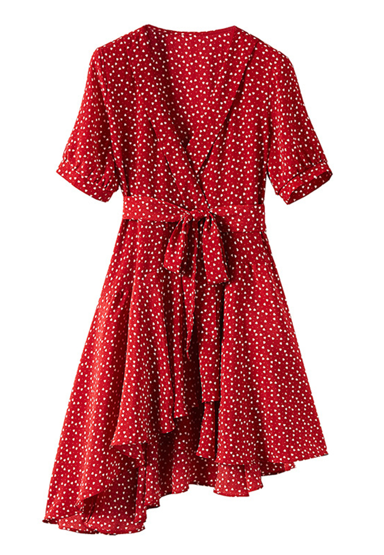 One Piece Floral Tuxedo One Piece Dress A22022539RD-L