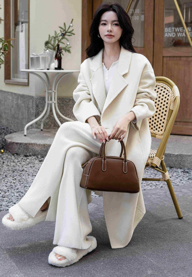 New Autumn/Winter Double-Breasted Minimalist Wool Coat CA25102434W