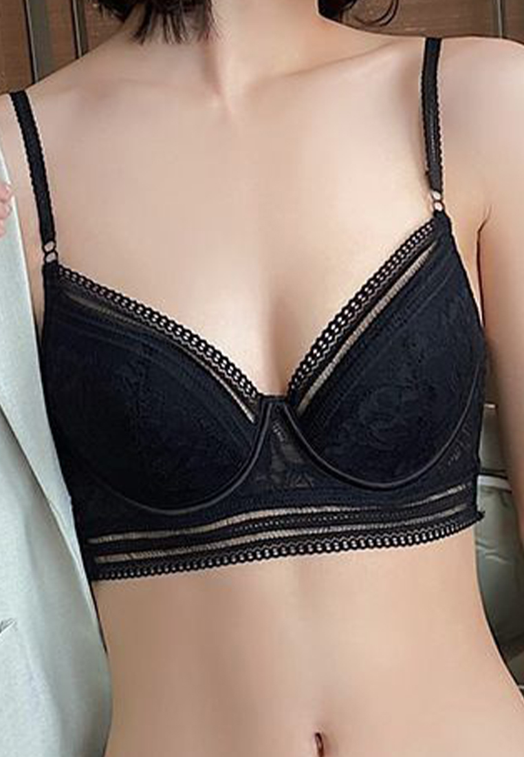 French Style Backless Sexy Lace Shaping Push-up Thin Bra Set CA23050434GR