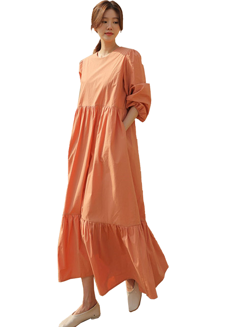 Korean version of the patchwork loose plus-size casual long skirt CA24030734OR